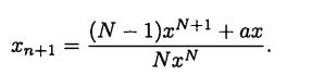 Consider the iteration Assume that this converges for integer TV and any a > 0. What does it...