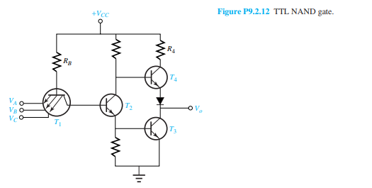 Discuss the significance of R 4 , T 4 , T 3 , and the diode between T 4 and T 3 in the TTL NAND gate...