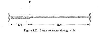 The cantilever beams are joined together through a simple pin, as shown in Figure 4.62. The E 1 = 10...