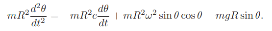 Consider, again, the problem of the bead on the hoop of Example 14.5. Assume that friction forces...-1