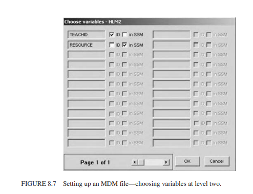 Click on CHOOSE VARIABLES and select the level two id (TeachId) that links the level one and two...-2