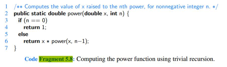 Draw the recursion trace for the computation of power(2,5), using the traditional algorithm...