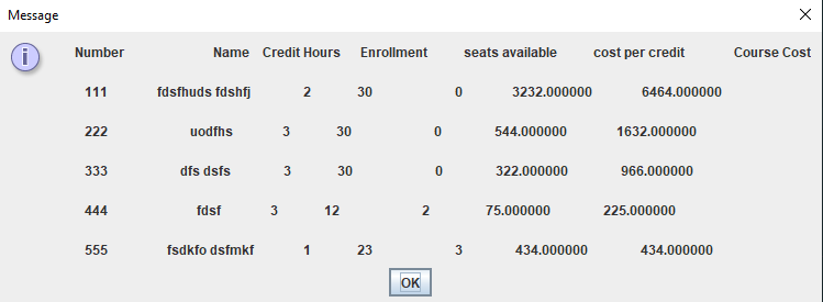 NEED HELP URGENTLY with making two JAVA code programs one called course, which uses the data...