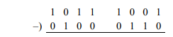 Determine if an overflow occurs for the operation shown below. The operands are signed numbers in 2s...