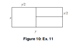 Minimize the amount of fencing needed to construct the region shown in Figure 10, if the total area...-1