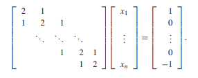 Use the Jacobi Method to solve the sparse system within three correct decimal places (forward error...