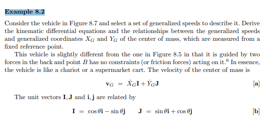 Consider the supermarket cart in Examples 8.2, and the equations of motion. Now, set the...