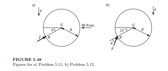 Consider the baseball (weight 5.125 oz, circumference 9 in) in Figure 5.48a. The ball is coming to...