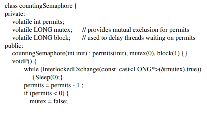 The InterlockedExchange function was described in Section 2.3. It has two parameters and behaves...-1