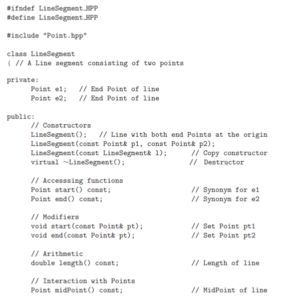 Create the bodies of the member functions of the following class whose interface is given by: Use...-1