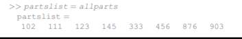 Write a function allparts that will read in lists of part numbers for parts produced by two...-3