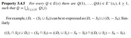 Prove Property 5.4.5: Any expression of E(x) can be reexpressed as the union of sub-expressions in E...