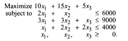 he following mathematical formulation describes a problem of allocating three resources to the...