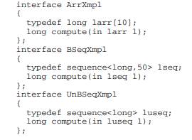 Given the following IDL interfaces, each containing an operation compute() with an in parameter of...