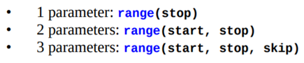 There are actually three forms of the range function: With three arguments, range produces a range...-1