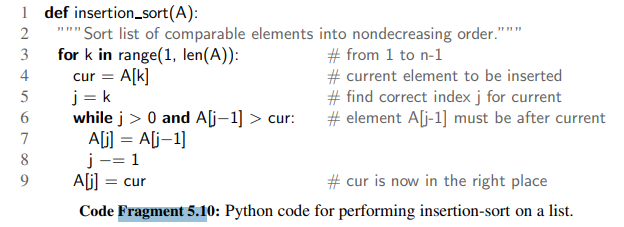 In Code Fragment 5.1, we perform an experiment to compare the length of a Python list to its...