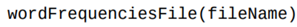 Write a function that uses the wordFrequencies function to return a dictionary containing the...