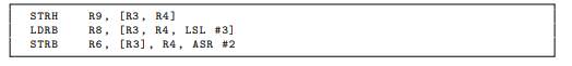 Calculate the memory addresses used by the following instructions for R3 = 0x20000000 and R4 = 0x20....