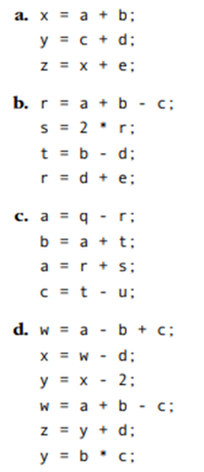 For each basic block given below, rewrite it in single-assignment form, and then draw the data flow...