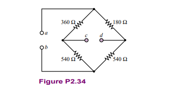 In the circuit of Figure P2.34, find the equivalent resistance looking in at terminals a and b if...