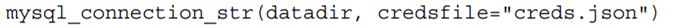 Write a function that creates a connection string valid for a MySQL connection. Your function should...