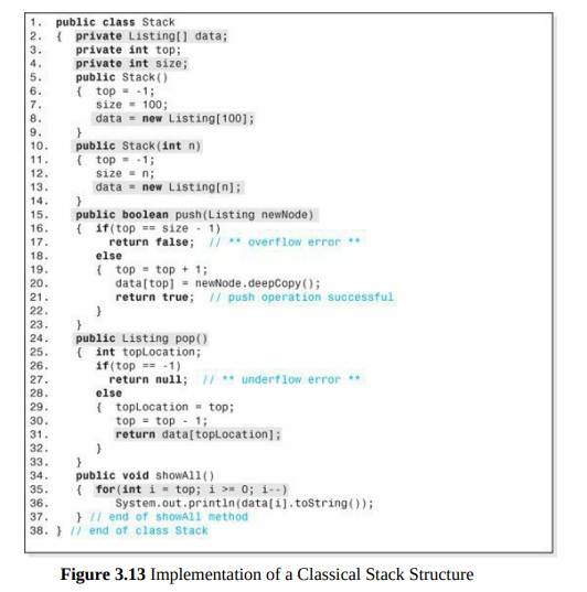 Give the line numbers of the code presented in Figure 3.13 that perform the garbage collection for...