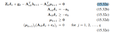 Derive the approximate KKT conditions in Eqs. (15.32a)–(15.32e).