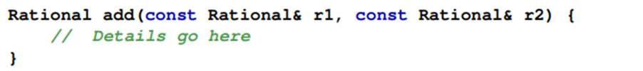 Given the definition of the Rational number class in Listing 14.5 (simplerational.cpp), complete the...