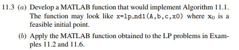 (a) By modifying the MATLAB function obtained in Prob. 11.3(a), imple--2