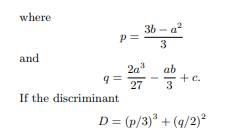 By dividing by its nonzero leading coefficient, any cubic equation can be put into the form...-5