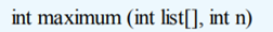 Write a function that recursively finds the largest integer between list[0] and list[n]. Assume at...-1