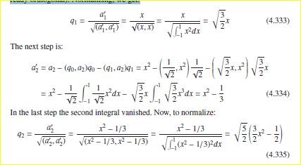 Here we will generalize the Gram–Schmidt orthonormalization process (Eq. (4.198) to Eq. (4.203)) to...-3