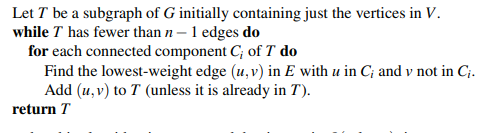 An old MST method, called Baruvka’s algorithm ° , works as follows on a graph G having n vertices...