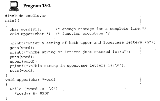 As was noted in the text, Program 13-2 has no effect on uppercase letters. Using the ASCII codes...-1