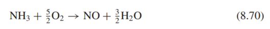 Ammonia undergoes a reaction with oxygen in the presence of a platinum catalyst to form nitric oxide...-1