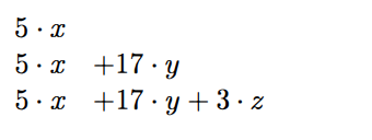 A linear combination is the sum of many linear terms, that is, products of variables and numbers....