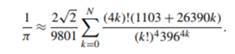 A very powerful approximation for p was developed by a brilliant mathematician named Srinivasa...-1