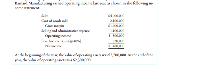 Refer to the information for Barnard Manufacturing on the previous page. Round answers to two...