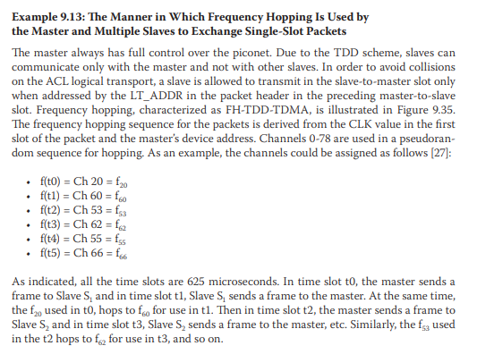 Given the mode of operation described in Example 9.13 with three active nodes, M, S1 and S2, and a...