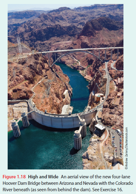 The Hoover Dam Bridge connecting Arizona and Nevada opened in October 2010 (? Fig. 1.18). It is the...