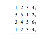 Add the following numbers, which are in radix complementation for radix 7.