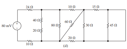 a) In the circuits in Fig. P 3.7(a)–(d), find the equivalent resistance seen by the source. b) For...-2