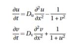 For some mathematical models of diffusion, a set of two reaction-diffusion equations is used: where...-1