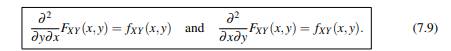 Know the mixed partial formula (7.9) for obtaining the joint density from the joint cdf. Know how to...-1