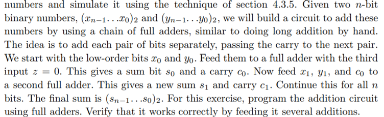 Digital logic simulation. In this exercise we will design a circuit to add -bit-2