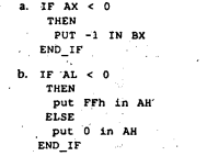 Write assembJy code for cach of the following decision structures. c. - Suppose DL contains the...-1