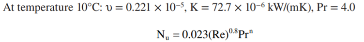 Freon at a mean bulk temperature of -10°C flows through a 20 mm bore pipe at velocity of 0.20 m/s....