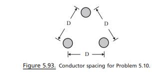 A three-phase, 60 Hz transmission line is built with an ACSR conductor. The conductor diameter is...