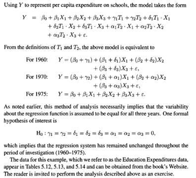 Perform a thorough analysis of the Education Expenditures data in Tables 5.12,5.13, and 5.14 using...-5