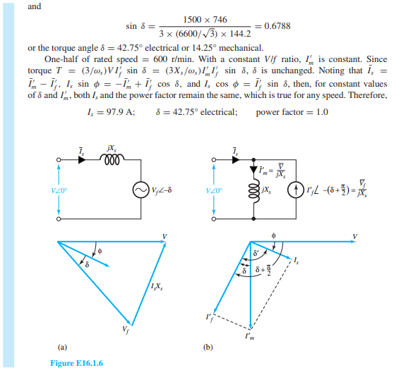 Consider the motor of Example 16.1.6 in the text. (a) Determine the armature current and power...-2